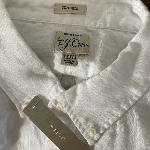 NWT J. Crew Baird McNutt Irish Linen white shirt - Picture 3 of 6